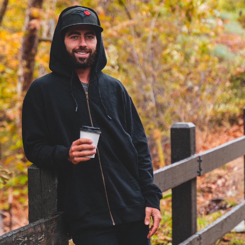 Men's Organic Zip Hoodies - Black