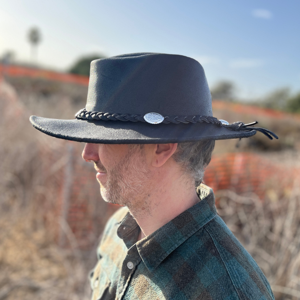 Full Brim Hats | Leather Rancher Hat