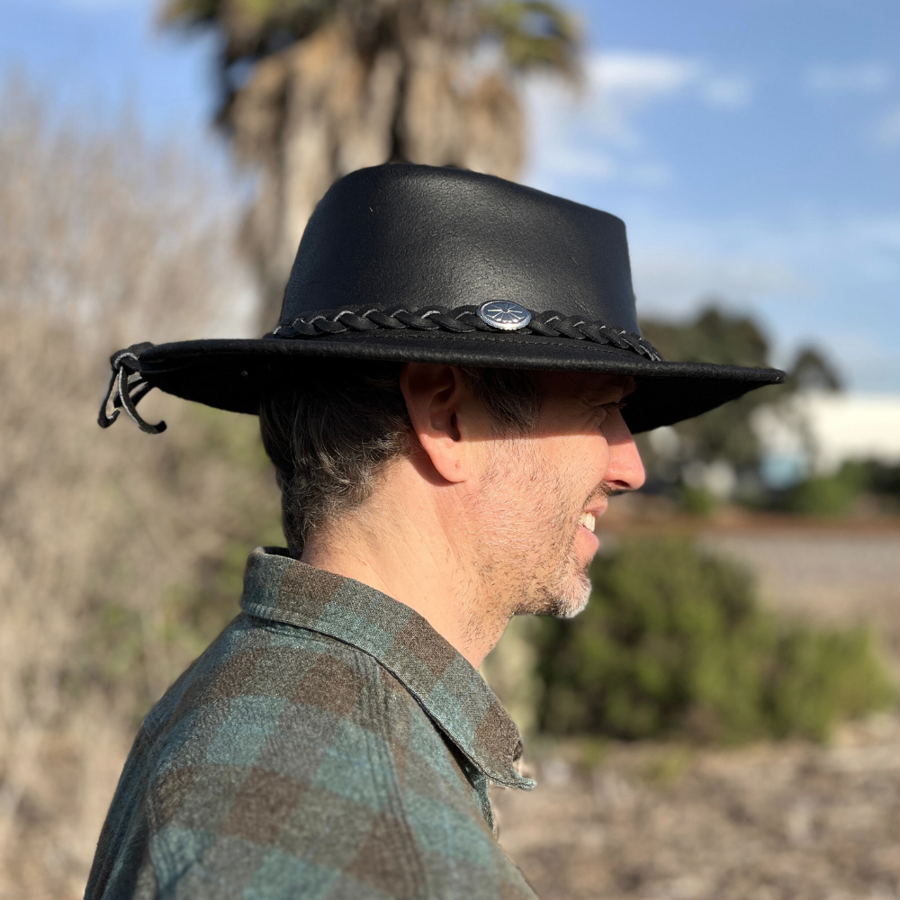 Full Brim Hats | Leather Rancher Hat