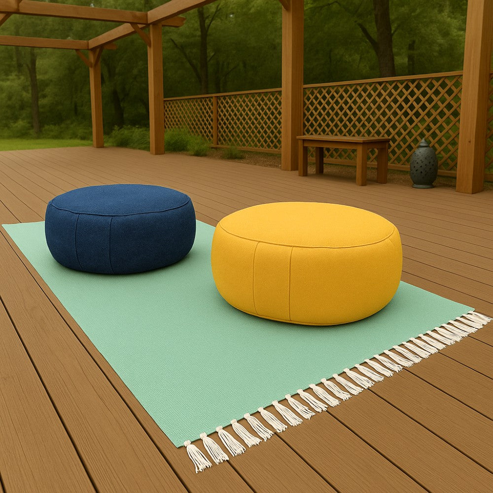 Organic Bolster Pouf - Zafu Yoga Meditation Cushion