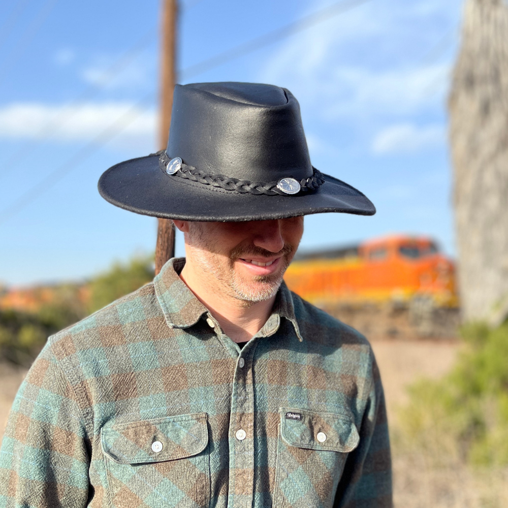 Full Brim Hats | Leather Rancher Hat