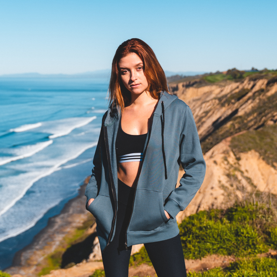 Women's Organic Zip Hoodies - Black