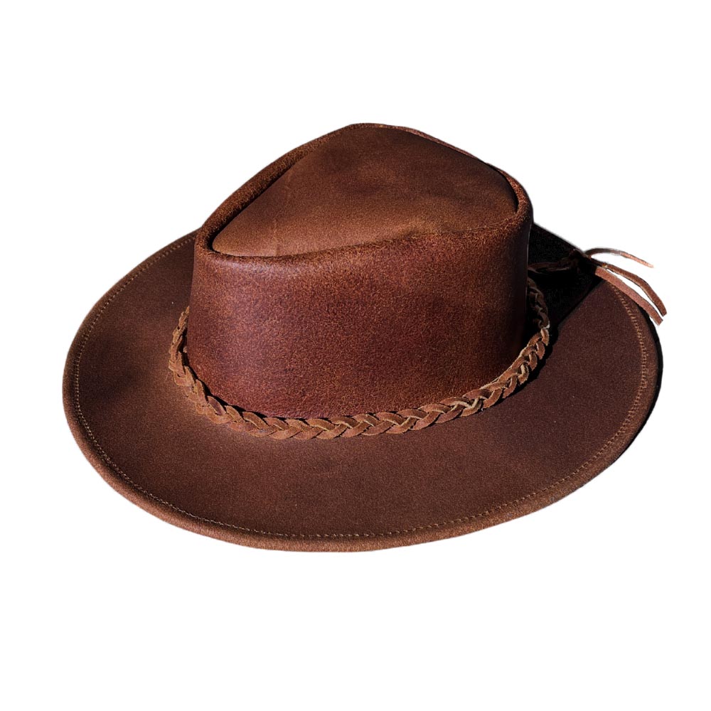 Full Brim Hats | Leather Rancher Hat