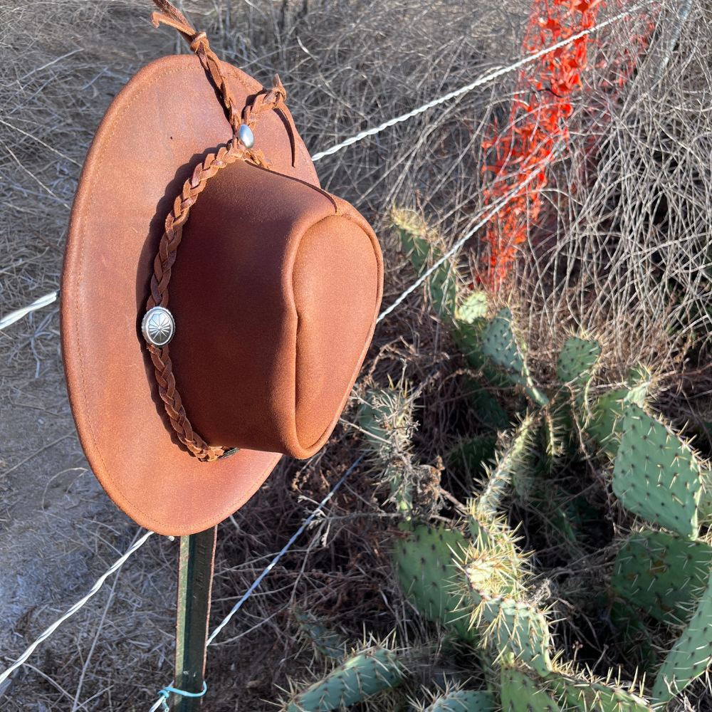 Full Brim Hats | Leather Rancher Hat