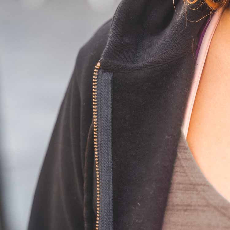 Women's Organic Zip Hoodies - Black